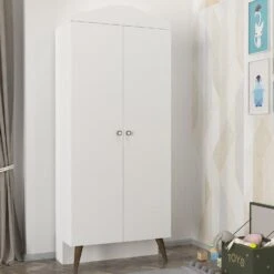 Tera Home 2-deurs Kledingkast | 100% Melamine Coating | 18mm | 90cm Breedte | Wit -Emob 804TRH3907 20 202 5bbc