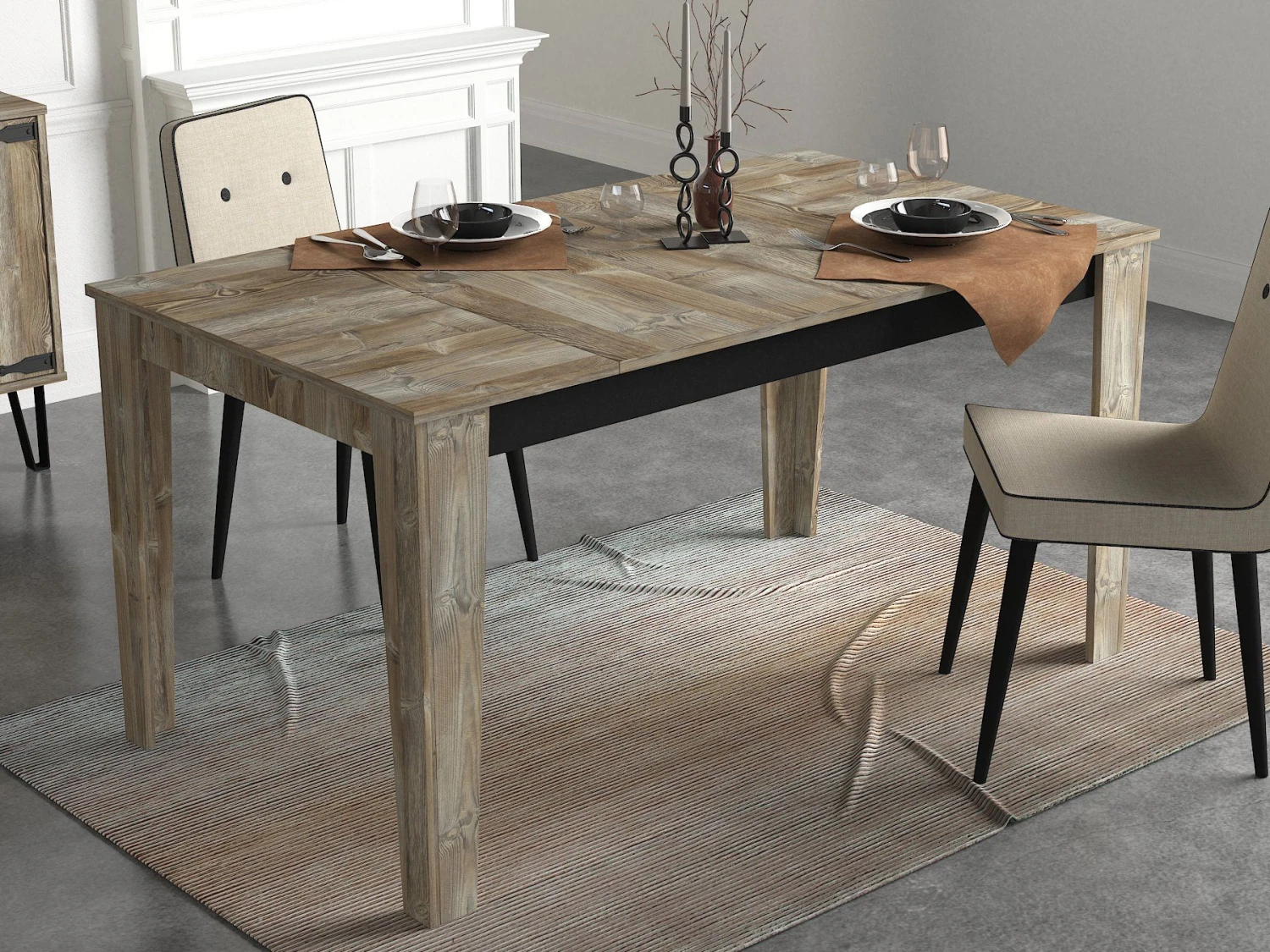 Tera Home Eettafel | 100% Melamine Gecoat | Beige Hout | 145x76cm 1 Tera Home Eettafel | 100% Melamine Gecoat | Beige Hout | 145x76cm