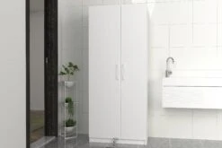 Tera Home Badkamerkast | Multifunctioneel Met 2 Deuren | Extra Opslag | 44 X 75 X 180 Cm | Wit -Emob 804TRH4902 2 ade1