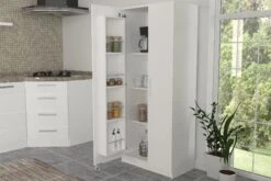 Tera Home Badkamerkast | Multifunctioneel Met 2 Deuren | Extra Opslag | 44 X 75 X 180 Cm | Wit -Emob 804TRH4902 4 b111