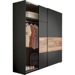 Kledingkast Aquino 215cm 2 Deuren - Grafiet/eik -Emob 80ccdf449ec81e76a3c3d63487d0db2a 8907