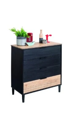 Dressoir | 100% Melamine | 18mm Dik | 86x94x46cm | 4 Laden | Zacht Sluitend -Emob 813CLK3405 20 202 97a0