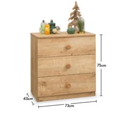 Ladekast | Melaminecoating Met Spaanplaat Van 18 Mm Dik | 3 Lades | Zachtsluitend | Baby- En Kindervriendelijk -Emob 813CLK3414 20 204 3328