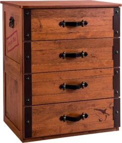 Commode | 100% Gemelamineerd Spaanplaat Van 18 Mm Dik | 67 X 82 X 48 Cm | 4 Laden | Zachtsluitend | 15 Kg Capaciteit | Kindveilig | Veelkleurig -Emob 813CLK3416 5 babd