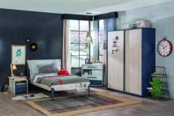 Kledingkast Kalune Design, 100% Gemelamineerd, 18mm Dik, 163x203x58cm, Laden En Legplanken, Zacht Sluitend, LED-rail -Emob 813CLK3939 20 202 ebf9