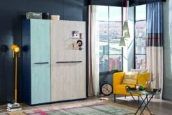 Kledingkast Kalune Design, 100% Gemelamineerd, 18mm Dik, 163x203x58cm, Laden En Legplanken, Zacht Sluitend, LED-rail -Emob 813CLK3939 20 205 ef27