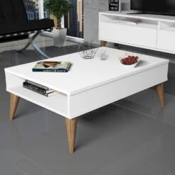 Woody Fashion Salontafel | Melamine Gecoat | 18mm Dik | 90x34cm | Wit