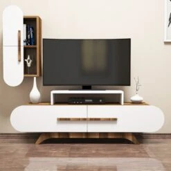 Houten TV-meubel | 100% Gemelamineerd | Notelaar Wit -Emob 845HCT3053 20 202 8c77
