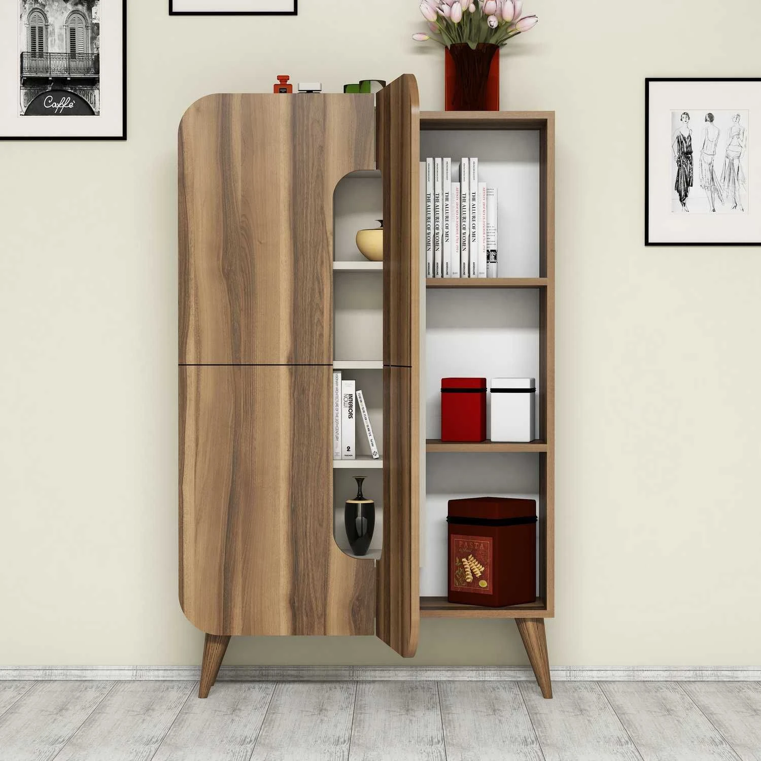 Woody Fashion Multifunctionele Kast | Walnoot Crème 4 Woody Fashion Multifunctionele Kast | Walnoot Crème - Afbeelding 4
