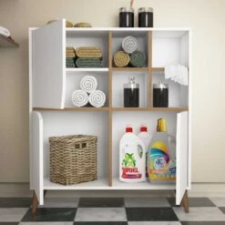 Woody Fashion Multifunctionele Kast | 18mm Melamine Gecoat | 100x115x30cm | Wit Notenhout -Emob 845HCT3911 20 202 1548