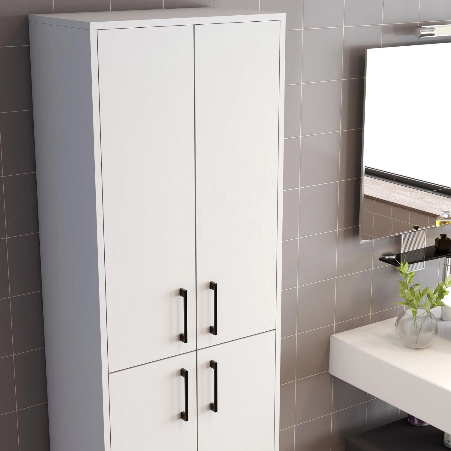 Woody Fashion Multifunctioneel Kabinet | 18 Mm Dik | Metalen Poot Wit 4 Woody Fashion Multifunctioneel Kabinet | 18 Mm Dik | Metalen Poot Wit - Afbeelding 4