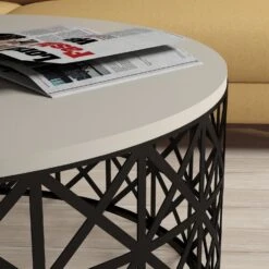 Woody Fashion Salontafel | 100% Melamine Gecoat | Smeedijzeren Poten | Crème Zwart 9 Woody Fashion Salontafel | 100% Melamine Gecoat | Smeedijzeren Poten | Crème Zwart -Emob 845HCT5230 20 203 77c7