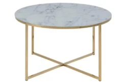 Salontafel Alisma ø80cm - Wit Marmer/ Goud -Emob 84B55E16 184A 4E27 9564 C3189F3543B1 743d
