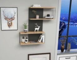 Wandplank | 18mm Gemelamineerd | Antraciet Eik -Emob 854KLN1742 20 202 2b52