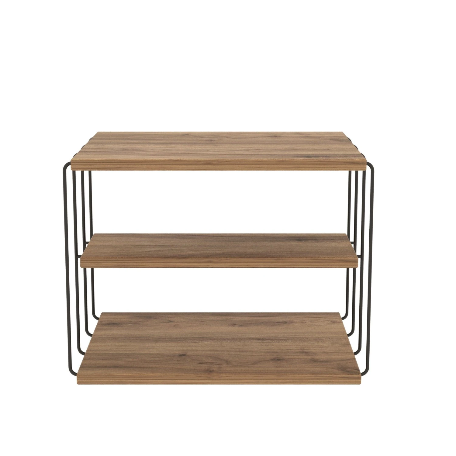 Elegante 2-Tier Bijzettafel | Atlantic Pine Zwart 4 Elegante 2-Tier Bijzettafel | Atlantic Pine Zwart - Afbeelding 4