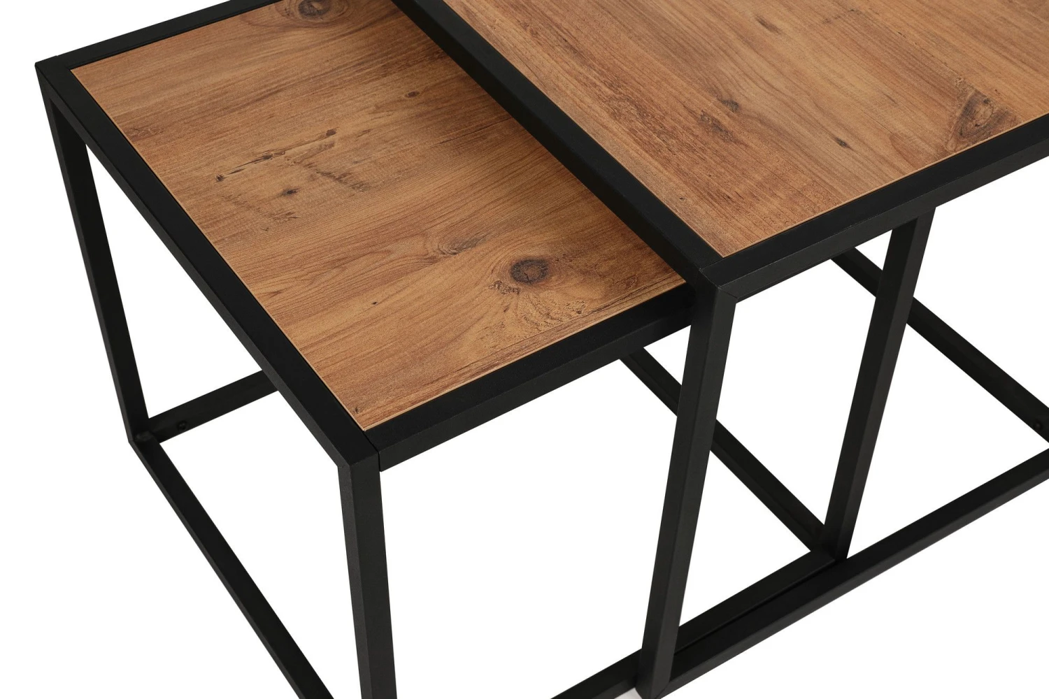 Salontafel Set | Metalen Poten | 100% Melamine Gecoat | Walnoot Zwart 8 Salontafel Set | Metalen Poten | 100% Melamine Gecoat | Walnoot Zwart - Afbeelding 8