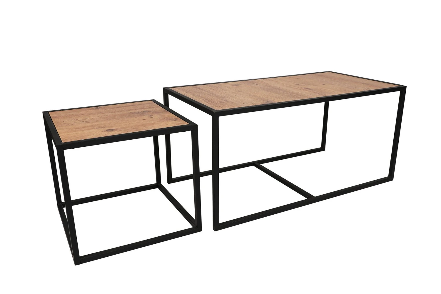 Salontafel Set | Metalen Poten | 100% Melamine Gecoat | Walnoot Zwart 9 Salontafel Set | Metalen Poten | 100% Melamine Gecoat | Walnoot Zwart - Afbeelding 9