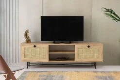 Melamine TV-meubel | 180x60x40cm | Eiken Zwart
