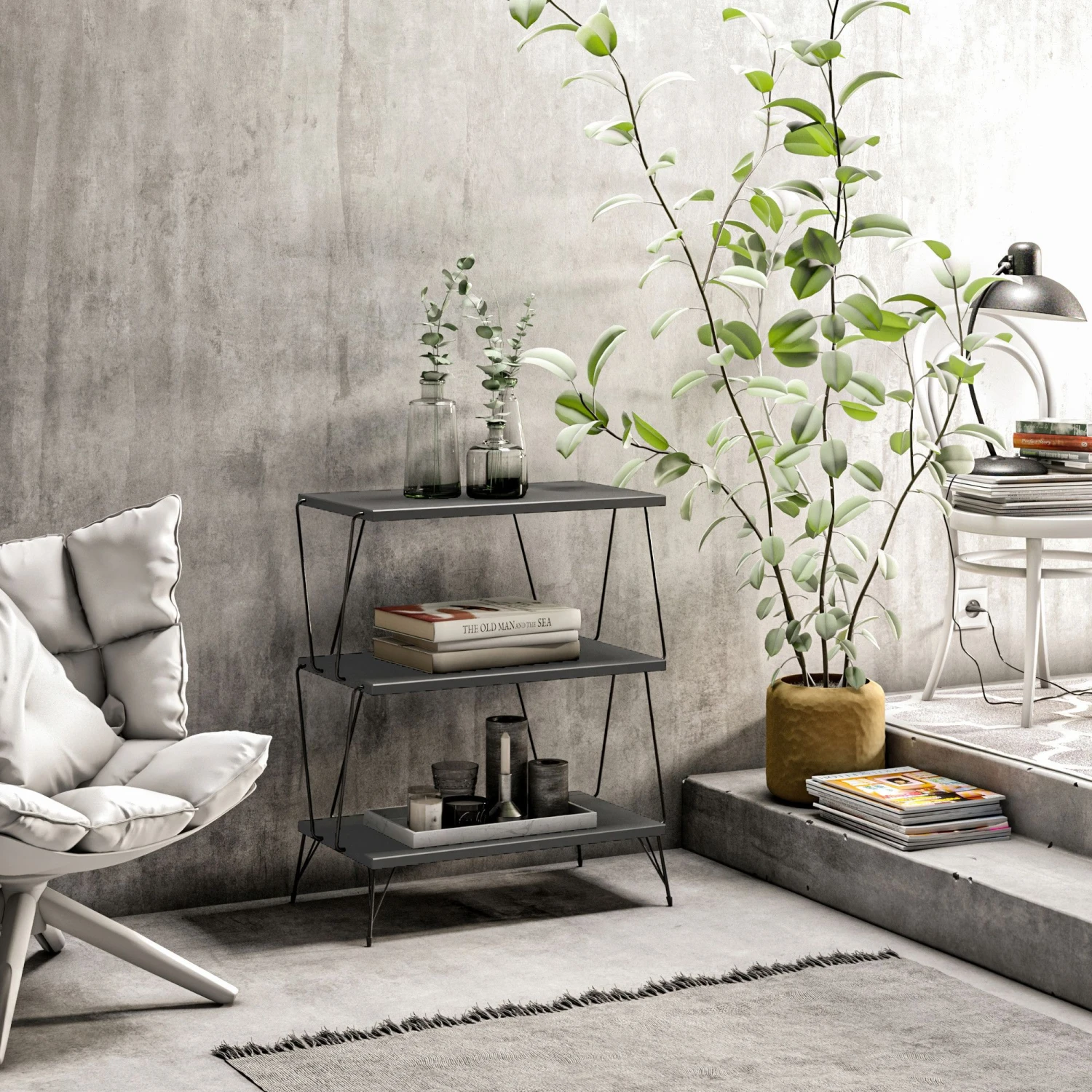 Bijzettafel | 18mm Melamine Gecoat | 48x75x31cm | Antraciet 1 Bijzettafel | 18mm Melamine Gecoat | 48x75x31cm | Antraciet