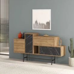 Modern Eiken Antraciet Console 160cm | 18mm 100% Melamine Gecoat 11 Modern Eiken Antraciet Console 160cm | 18mm 100% Melamine Gecoat -Emob 855DTE4223 20 202 7aca