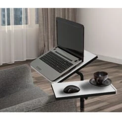 Laptoptafel Sapphire | 45,5 X 67 X 87 Cm | Metalen Frame | Kleur: Wit-Zwart