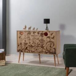 Vella Console | 18 Mm Dik | Haagbeukenhouten Poten | Metalen En Touwgrepen