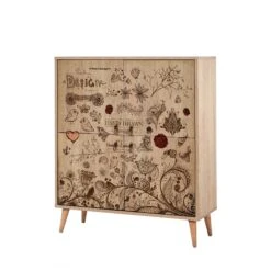 Multifunctionele Kast Vella | 100% Melamine | Haagbeuken Poten | UV-coating | Sonoma Eik -Emob 863SPH3952 20 205 3ff0