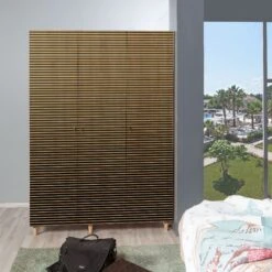 Vella Kledingkast | 100% Melamine Coating | Haagbeuken Poten | Metalen En Touw Handgrepen -Emob 863SPH4212 20 202 685a