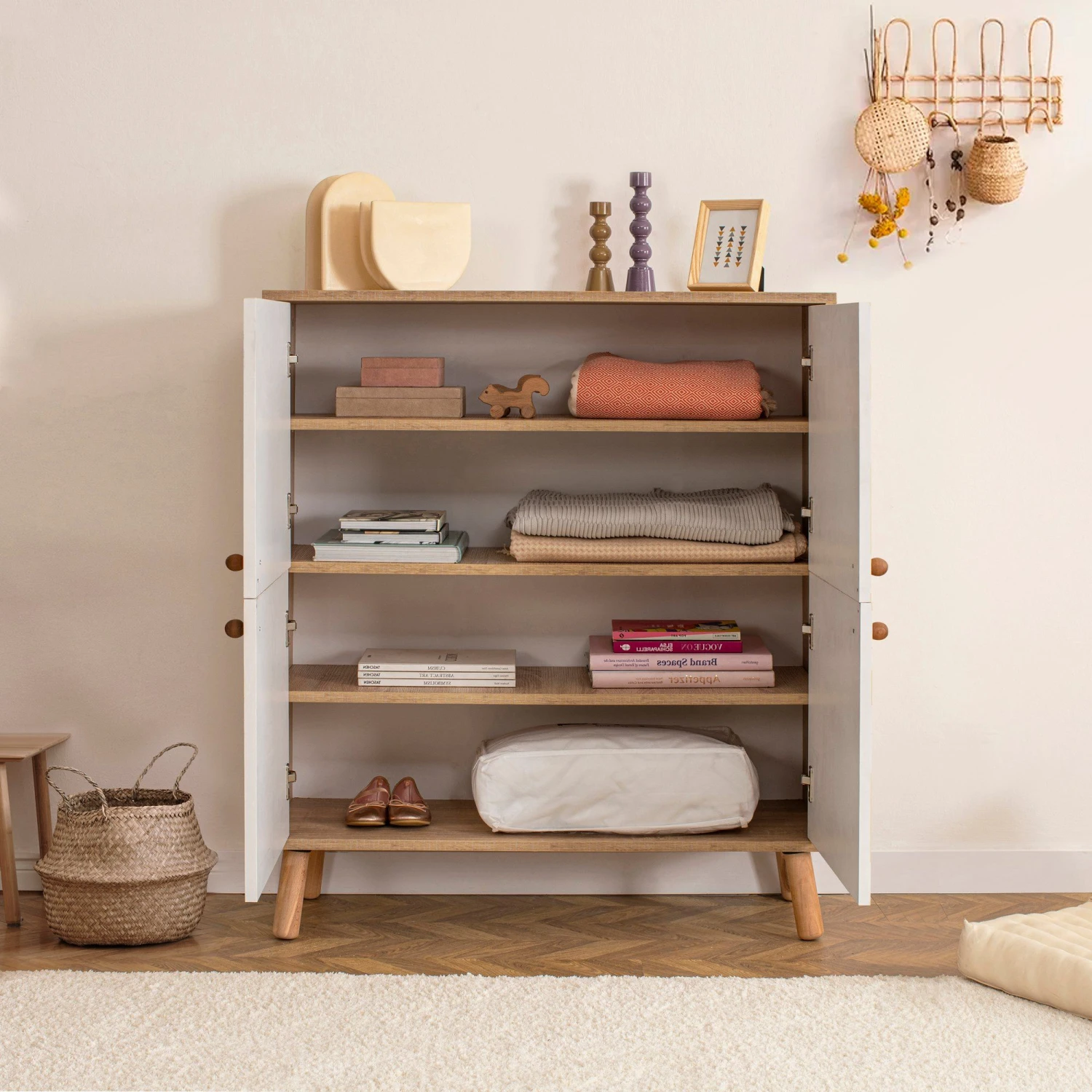 Vella Multifunctionele Kast | 100% Melamine | UV-gecoat | 95x111x36 Cm 9 Vella Multifunctionele Kast | 100% Melamine | UV-gecoat | 95x111x36 Cm - Afbeelding 9