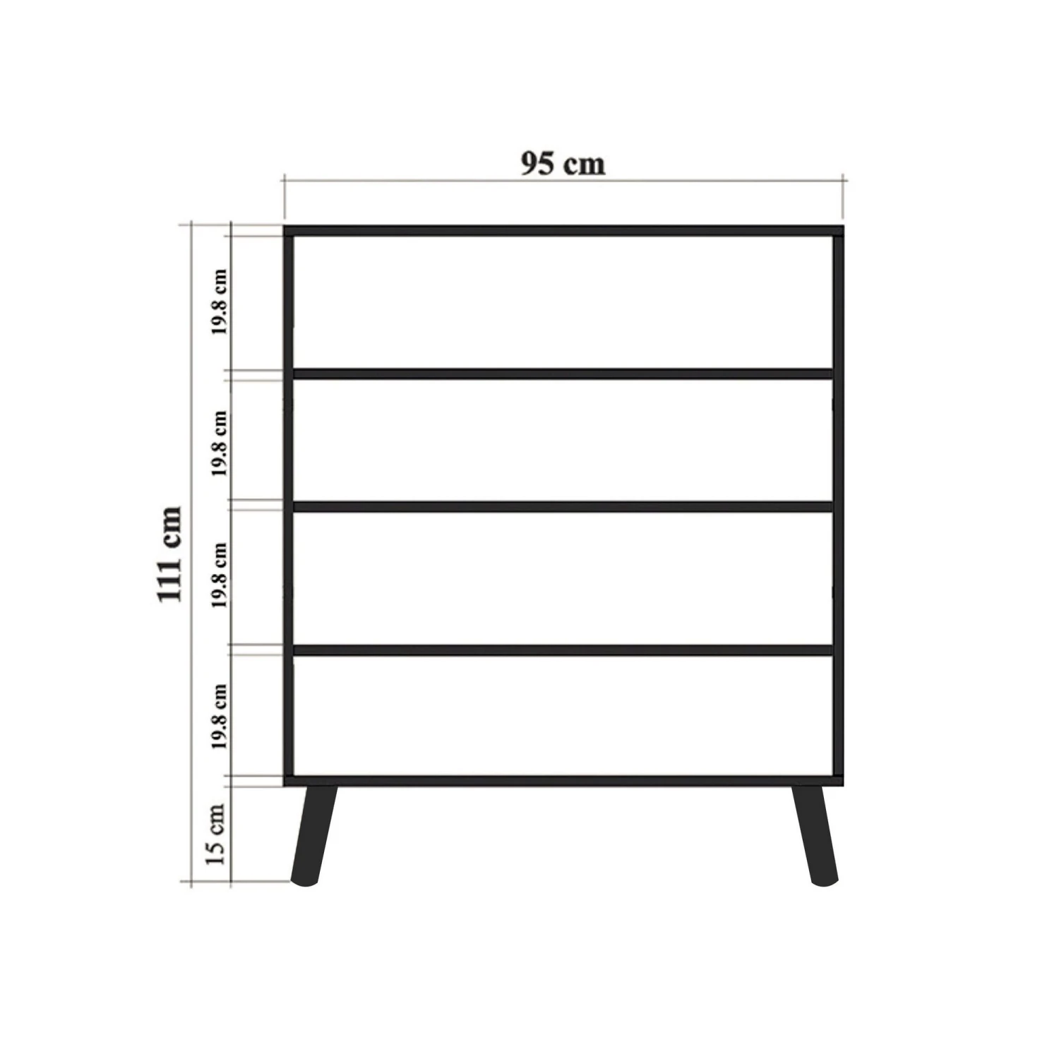Vella Multifunctionele Kast | 100% Melamine | UV-gecoat | 95x111x36 Cm 3 Vella Multifunctionele Kast | 100% Melamine | UV-gecoat | 95x111x36 Cm - Afbeelding 3