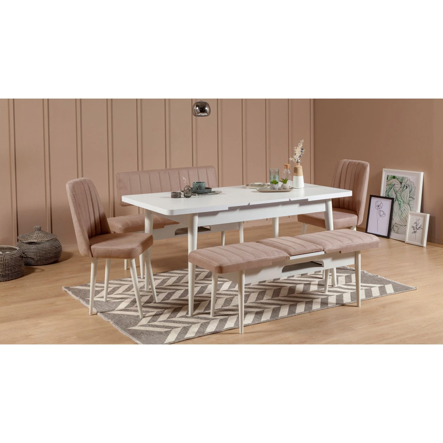 Vella Stoel | 100% Melamine Gecoat | 100% Fluweel | Wit Steen 7 Vella Stoel | 100% Melamine Gecoat | 100% Fluweel | Wit Steen - Afbeelding 7