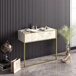 Goudwit Dressoir | Hadley | 18 Mm Dik | Metalen Poten