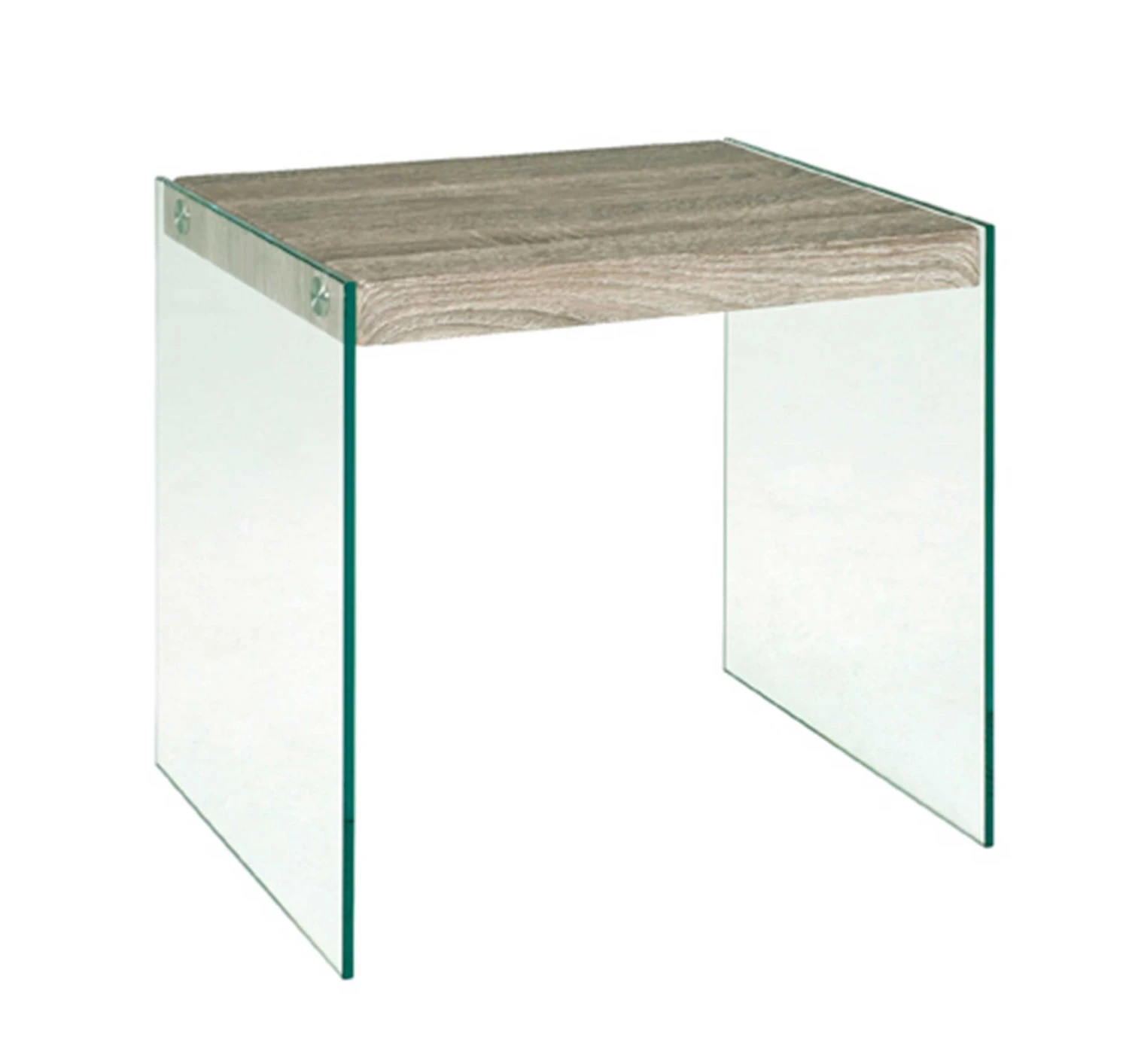 Bijzettafel Neiko 46x35cm - Truffeleiken Decor/glas 1 Bijzettafel Neiko 46x35cm - Truffeleiken Decor/glas