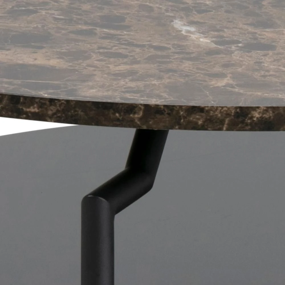 Salontafel Marvin Ø80cm - Bruin Marmer 7 Salontafel Marvin Ø80cm - Bruin Marmer - Afbeelding 7