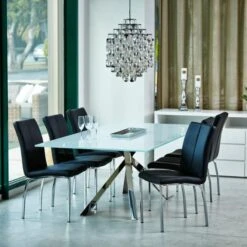 Eetkamerstoel Adama - Zwart/chroom