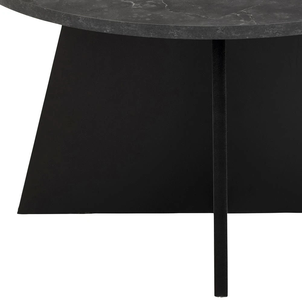 Salontafel Axo ø70cm - Zwart Marmer 2 Salontafel Axo ø70cm - Zwart Marmer - Afbeelding 2