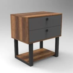 Locelso Lade | Notenhout Antraciet | 18 Mm Dik | Metalen Poten