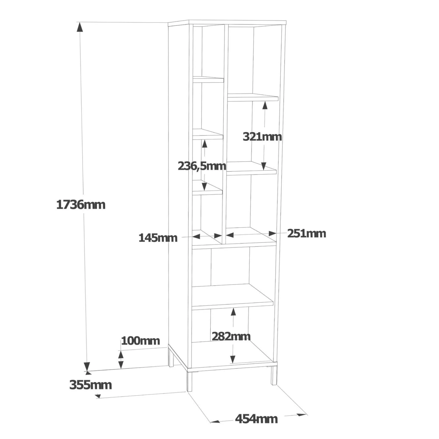 Locelso Multifunctionele Kast | Walnoot Wit | Metalen Frame 3 Locelso Multifunctionele Kast | Walnoot Wit | Metalen Frame - Afbeelding 3