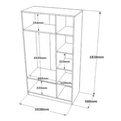 Stijlvolle Bruingrijze Garderobekast | 100% Melamine Gecoat | 18mm Dik | 103,8cm X 183,8cm X 50cm 9 Stijlvolle Bruingrijze Garderobekast | 100% Melamine Gecoat | 18mm Dik | 103,8cm X 183,8cm X 50cm -Emob 956LCS1704 20 207 5e85