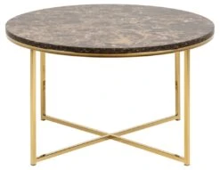 Salontafel Anika ø80cm - Bruin Marmer/ Goud -Emob 95EA853A D49E 4971 8EC9 C488844F492E eafd