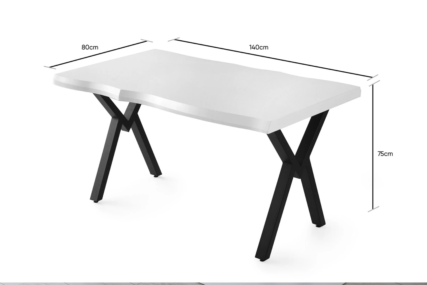 Vella Eettafel | 140x75x80 Cm | Wit Melamine 2 Vella Eettafel | 140x75x80 Cm | Wit Melamine - Afbeelding 2