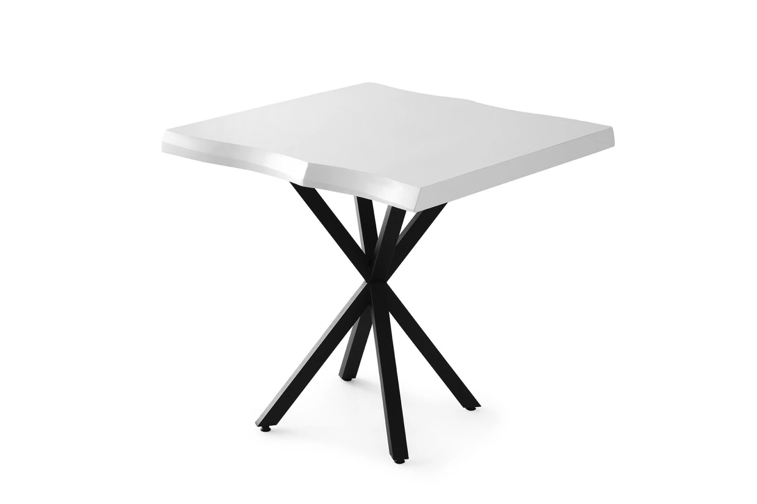 Witte Melamine Gecoate Eettafel Met Metalen Poten 3 Witte Melamine Gecoate Eettafel Met Metalen Poten - Afbeelding 3