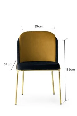 Stijlvolle 2-delige Stoelenset | Bekleed Met Fluweel | 100% Metalen Frame | Zwartgouden Kleur -Emob 974NMB1171 20 207 a1b6