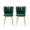 Stijlvolle En Comfortabele Stoelenset - Goudgroene Kleur