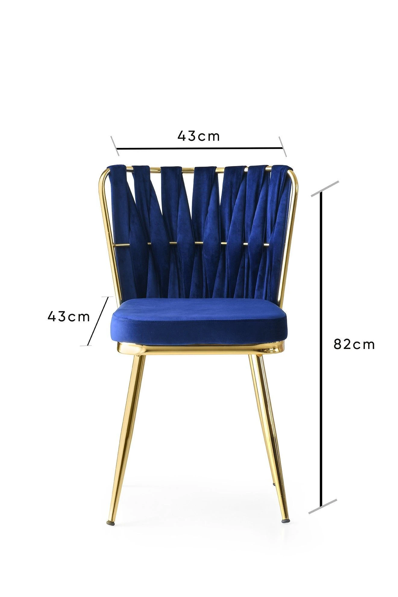 Stijlvolle En Comfortabele Stoelenset - Goud Marineblauw 3 Stijlvolle En Comfortabele Stoelenset - Goud Marineblauw - Afbeelding 3