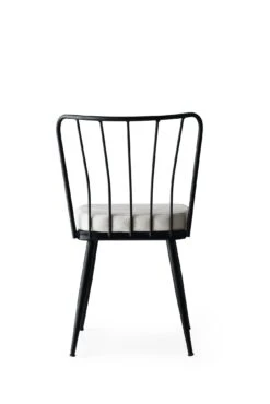 Stijlvolle Stoel Set (2 Stuks) | Comfortabel En Modern | 100% Metalen Frame | Fluwelen Zitting | Zwart -Emob 974NMB1183 20 204 3304