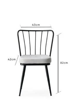 Stijlvolle Stoel Set (2 Stuks) | Comfortabel En Modern | 100% Metalen Frame | Fluwelen Zitting | Zwart -Emob 974NMB1183 20 207 b5c0