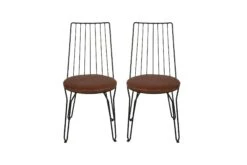 Vella Stoel Set (2 Stuks) | Metalen Frame, Kunstleren Zitting | Zwart -Emob 974NMB1191 20 202 1110