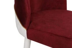 Vella Stoel Set | 100% METAAL Frame | Fluweel/Faux Leer | Rood/Wit -Emob 974NMB1206 20 206 1685