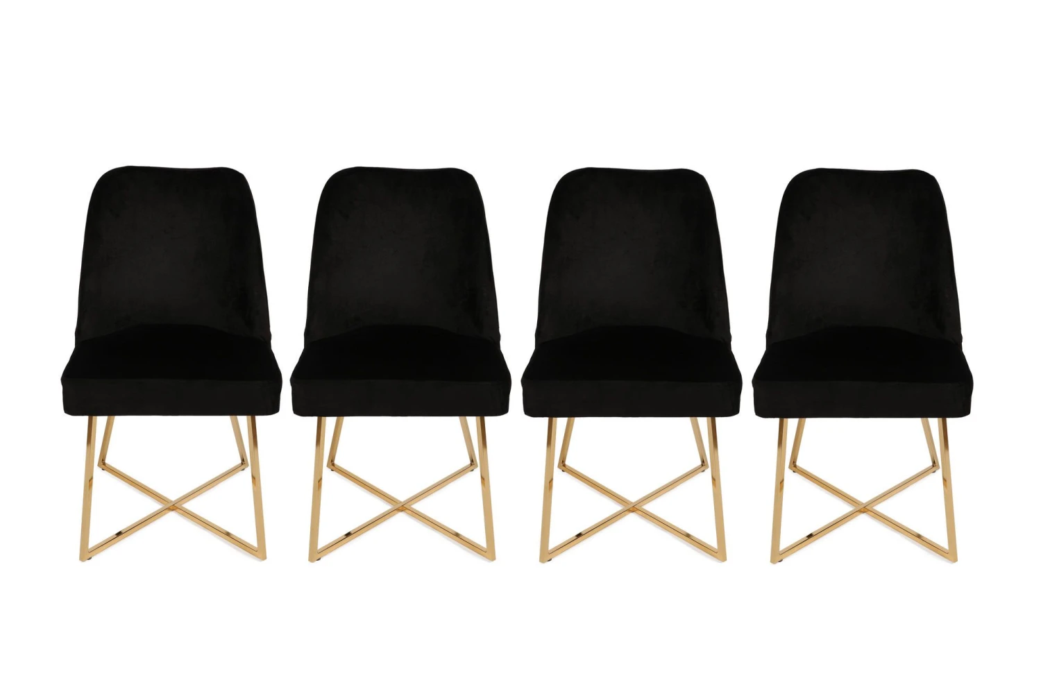 Vella Stoel Set (4 Stuks) | 100% Metalen Frame | Fluweel/Faux Leer | Goud Zwart 9 Vella Stoel Set (4 Stuks) | 100% Metalen Frame | Fluweel/Faux Leer | Goud Zwart - Afbeelding 9